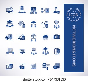 Networking icon set,clean vector