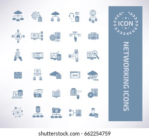 Networking icon set,clean vector