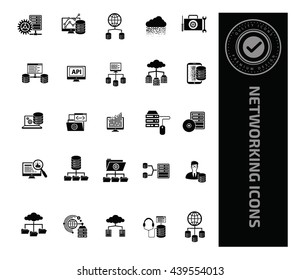 Networking icon set,vector
