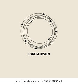 Networking icon. Space, orbits and planets symbol. Abstract business logo.