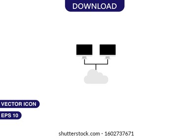 Networking icon in trendy flat style isolated on white background vector illustration
