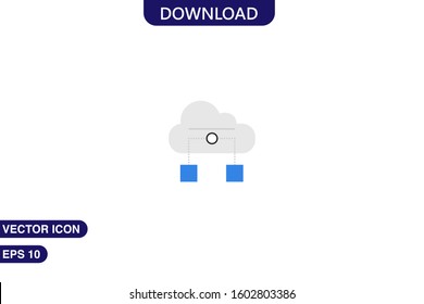 Networking icon in trendy flat style isolated on white background vector illustration