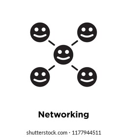 Networking icon vector isolated on white background, logo concept of Networking sign on transparent background, filled black symbol