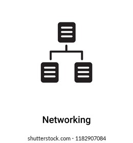 Networking icon vector isolated on white background, logo concept of Networking sign on transparent background, filled black symbol