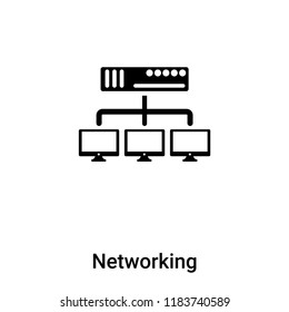 Networking icon vector isolated on white background, logo concept of Networking sign on transparent background, filled black symbol