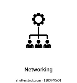 Networking icon vector isolated on white background, logo concept of Networking sign on transparent background, filled black symbol