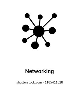 Networking icon vector isolated on white background, logo concept of Networking sign on transparent background, filled black symbol