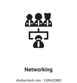 Networking icon vector isolated on white background, logo concept of Networking sign on transparent background, filled black symbol