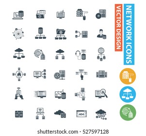 Networking icons design,clean vector