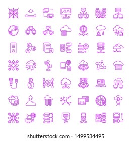 networking icons. Editable 49 networking icons. Included icons such as Ethernet, Network, Server, Connection, Cloud computing, Global network. networking trendy icons for web.