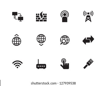 Networking icons on white background. Vector illustration.