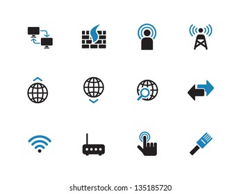 Networking icons on white background. Vector illustration.