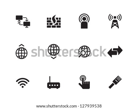 Networking icons on white background. Vector illustration.