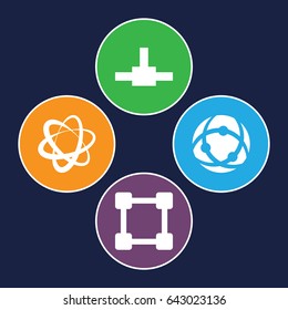 Networking icons set. set of 4 networking filled icons such as