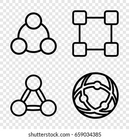 Networking icons set. set of 4 networking outline icons such as connection