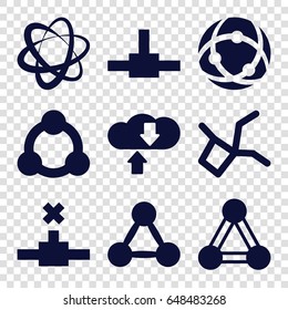 Networking icons set. set of 9 networking filled icons such as connection, network connection