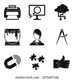 Networking icons set. Simple set of 9 networking vector icons for web isolated on white background