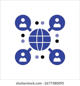 networking icons. simple colored vector