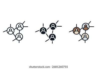 networking icons. Simple vector icons With Background. Flat style design