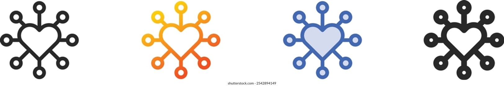 networking icon.Thin Linear, Gradient, Blue Stroke and bold Style Design Isolated On White Background