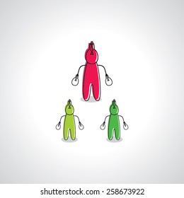 networking idea with peoples bulb 