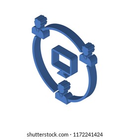 Networking isometric left top view 3D icon