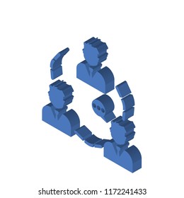 Networking isometric left top view 3D icon