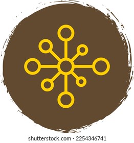 Networking Line Circle Yellow Vector Icon Design