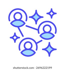 Networking Line Icon, Outline Symbol for Connection Building, Business Collaboration, Information Sharing, Professional Growth, and Team Communication. Vector Sign Icon.