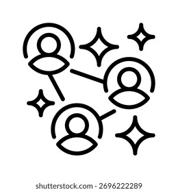 Networking Line Icon, Outline Symbol for Connection Building, Business Collaboration, Information Sharing, Professional Growth, and Team Communication. Vector Sign Icon.