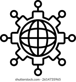 Networking Line Vector Icon Design