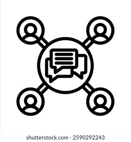 Networking Line Vector Illustration On White Background.