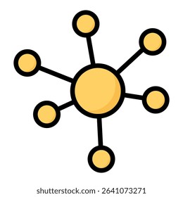 Networking lineal color icon. Simple vector icon design in lineal color style. Editable vector format