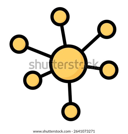 Networking lineal color icon. Simple vector icon design in lineal color style. Editable vector format