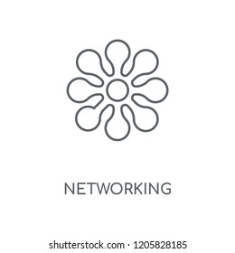 Networking linear icon. Networking concept stroke symbol design. Thin graphic elements vector illustration, outline pattern on a white background, eps 10.