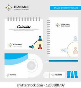 Networking Logo, Calendar Template, CD Cover, Diary and USB Brand Stationary Package Design Vector Template