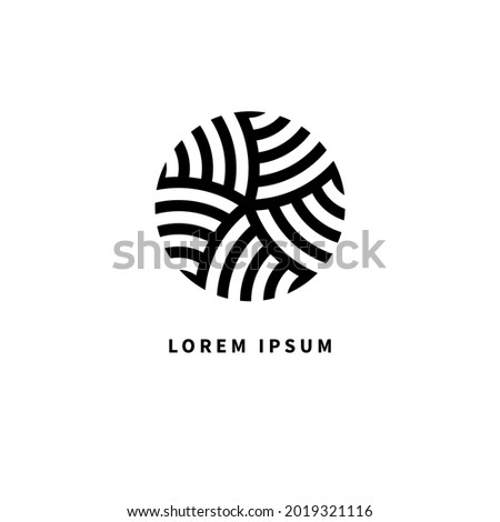 Networking logo from circles. Abstract geometric business minimal icon. Vector illustration