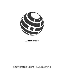 Networking logo. Communications or telecommunications icon. 3D abstract geometric sphere isolated. Vector illustration