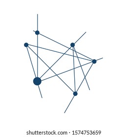 networking logo design. technology sign. connecting dots template vector illustration