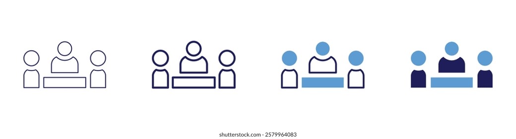 Networking lunch icon in 4 different styles. Thin Line, Line, Bold Line, Duotone. Duotone style. Editable stroke.