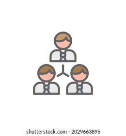 Los hombres de red esbozan un icono coloreado. Icono coloreado de la línea de ilustraciones empresariales. Los signos y símbolos se pueden utilizar para web, logotipo, aplicación móvil, interfaz de usuario, UX