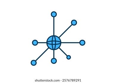 Networking Nodes icon. icon related to Start Up. suitable for web site, app, user interfaces, printable etc. flat line icon style. simple vector design editable