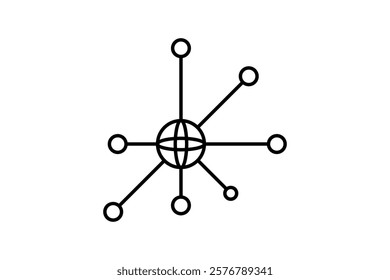 Networking Nodes icon. icon related to Start Up. suitable for web site, app, user interfaces, printable etc. line icon style. simple vector design editable