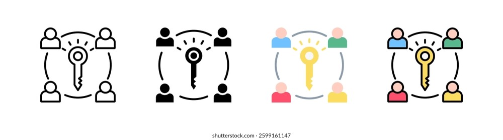 Networking Opportunities Multi Style Icon Set Vector