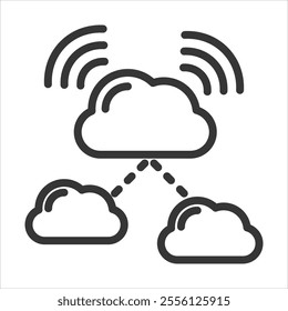 Networking Outline Icon Vector Illustration