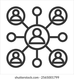 Networking Outline Icon Vector Illustration