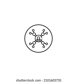 networking outline style icon in circle