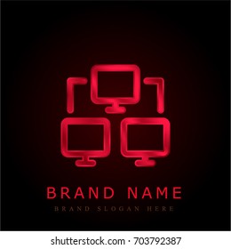 Networking red chromium metallic logo
