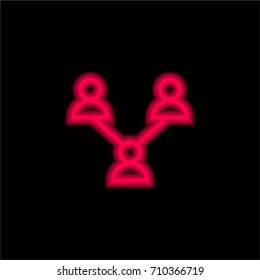 Networking red glowing neon ui ux icon. Glowing sign logo vector