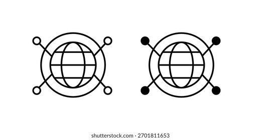 Netzwerksatz-Symbol mit weißem Hintergrund, Vektorgrafik